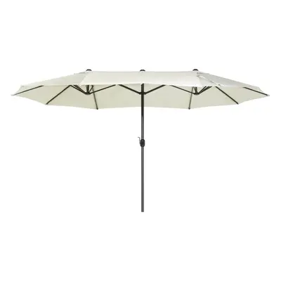 Double Canopy Garden Parasol 2.7 x 4.6 m Light Beige SIBILLA