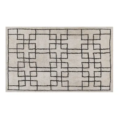 Cotton Area Rug x cm Beige TURHAL