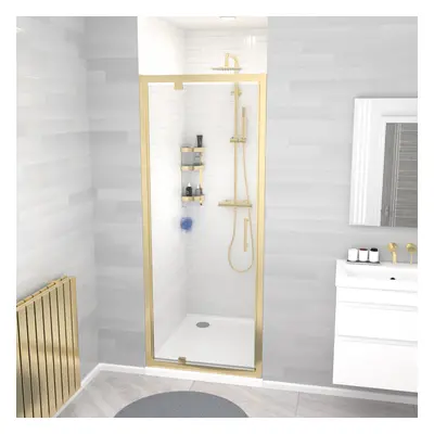 Nes Home x 1850mm Shower Enclosure Pivot Door Brushed Brass