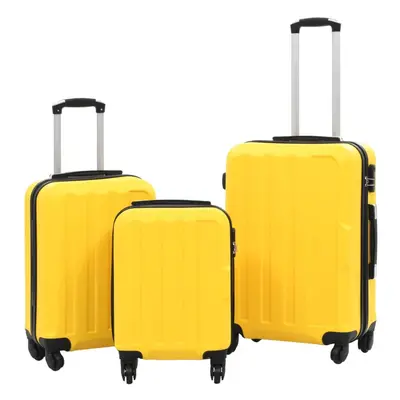 vidaXL Piece Hardcase Trolley Set Yellow ABS Travel Luggage Bag Suitcase