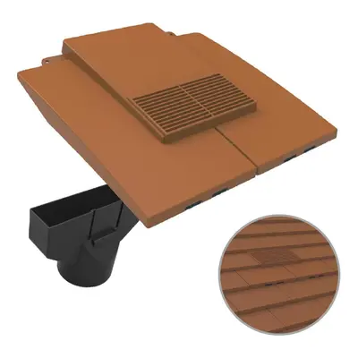 Terracotta Plain In-line Roof Tile Vent & Pipe Adapter for Concrete and Clay Tiles