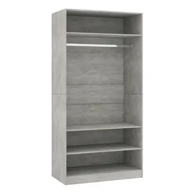 vidaXL Wardrobe Concrete Grey 100x50x200cm Engineered Wood Clothing Cabinet