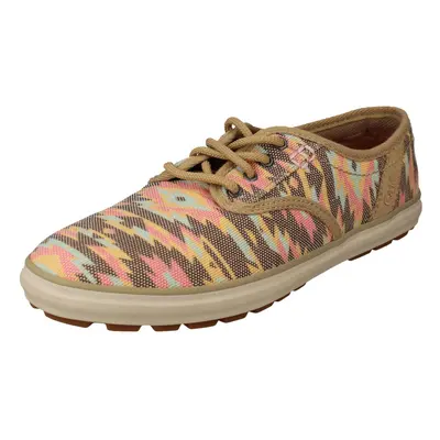 (UK 4, Cafe Tribal (Beige)) Ladies Caterpillar Canvas Shoes Fray