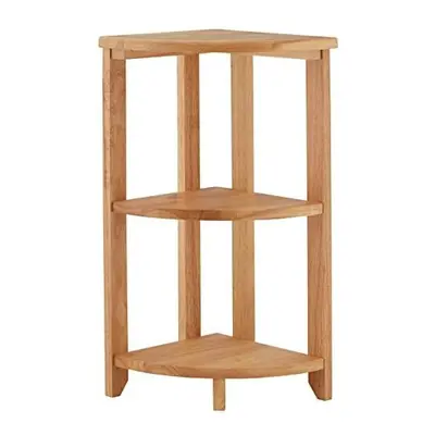 Premier Housewares Shelving Unit / Wooden Corner Shelf Unit / Bathroom Shelf / Plant Stand - Tie