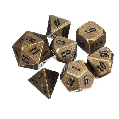 (light brown) Antique Color Heavy Dice Set Polyhedral Dices Role Playing Games Gadget RPG