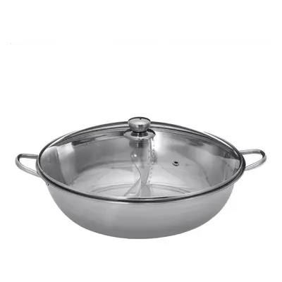 (40cm, Type 2) Hot Pot Dual-sided Stainless Steel Cookware For Induction 28/30/38/40cm