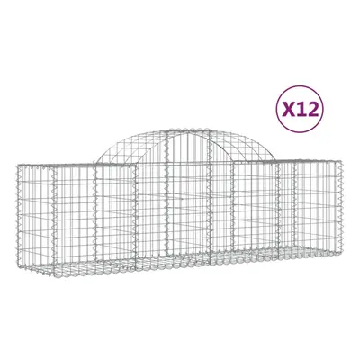 (200 x x 60/80 cm/12 pcs) vidaXL Arched Gabion Basket Stone Basket Gabion Retaining Wall Galvani