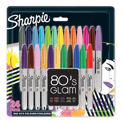 Sharpie Permanent Markers | Fine Point | 80s Glam Colours | Count