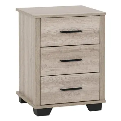 (3 Drawer Bedside) Oliver Bedroom Furniture Range in Light Oak Effect