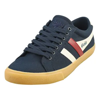 (10) Gola Varsity Vegan Mens Casual Trainers in Navy Red White