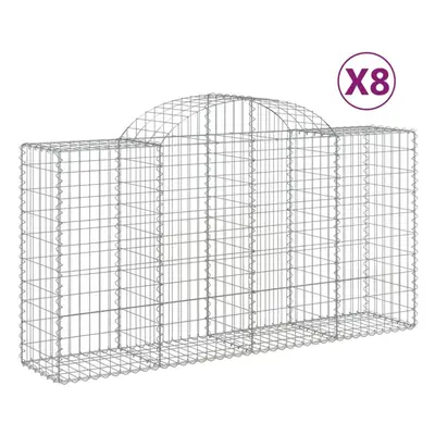 (200 x x 100/120 cm/ pcs) vidaXL Arched Gabion Basket Stone Basket Gabion Retaining Wall Galvani