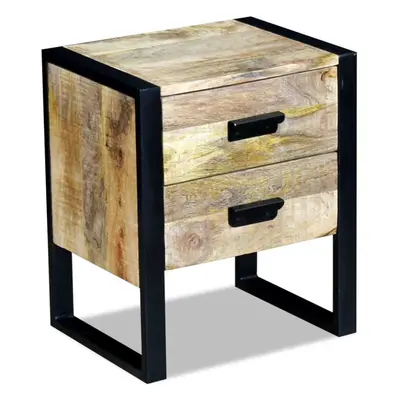 vidaXL Side Table with Drawers Solid Mango Wood 43x33x51 cm