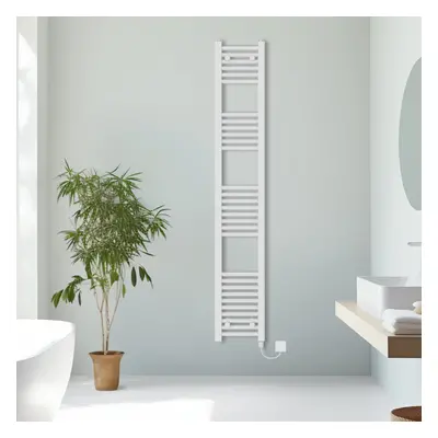 (White, 1800x300mm) Prefilled Electric Straight Heated Towel Rail Radiator Ladder Warmer