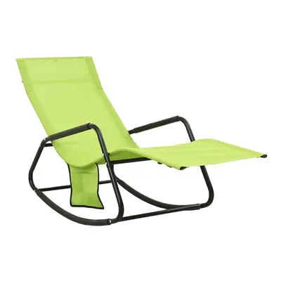 (green) vidaXL Sun Lounger Outdoor Sunbed Patio Lounge Bed Day Bed Steel and Textilene