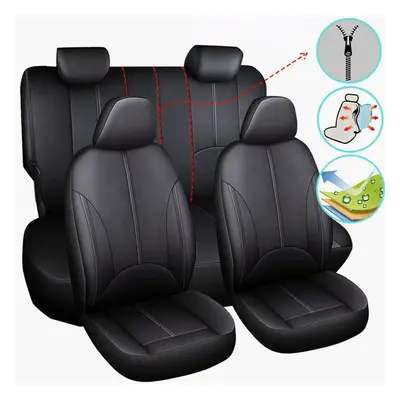 9PCS Car Seat Cover Full Set Front Rear Cushion Protector PU Leather Universal