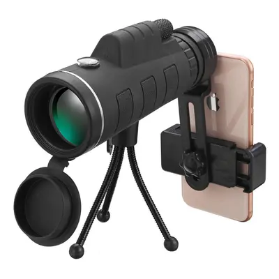 40x60 Monocular HD Optic BAK4 Low Light Night Vision Telescope With Phone Holder Clip Tripod Out