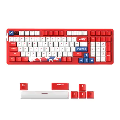 (Red) Keys Wired Mechanical Keyboard Blue Switch Metal Panel Backlight Effects Gaming Keyboard