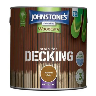 Johnstones Woodcare Stain For Decking 2.5l Natural Oak