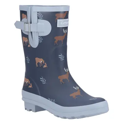 (4 UK, Navy) Cotswold Womens/Ladies Woodland Deer Mid Cut Wellington Boots