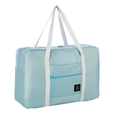 (Light Blue) Portable Travel Storage Bag Waterproof Polyester Folding Luggage Handbag Pouch