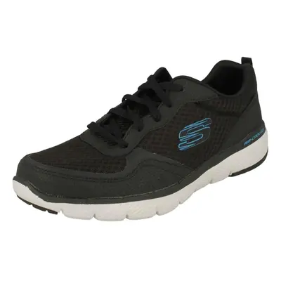 (UK 10, Black) Mens Skechers Air Cooled Memory Foam Trainers Flex Advantage 3.0