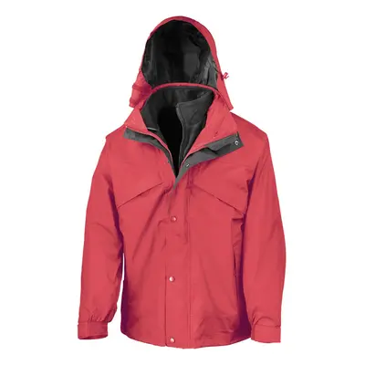 (S, Red/Black) Result Mens Fleece Lined in Waterproof Jacket