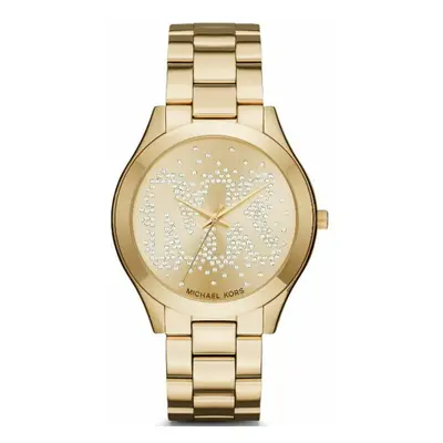 Michael Kors Slim Runway Women WatchÂ¦Gold Tone BraceletÂ¦Crystal Pave DialÂ¦MK3590