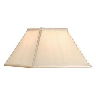 12" Inch Square Tapered Lamp Shade Oyster Faux Silk Fabric Cover Modern Elegant