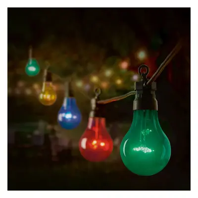 10 Bulb Festoon Garden String Lights Multi Coloured Party Lights 4.5M