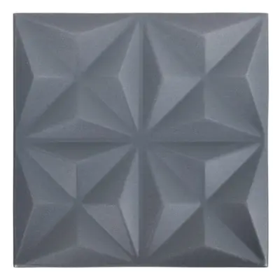 vidaXL 12x 3D Wall Panels Origami Grey Self-adhesive DIY Decor Wallpaper Cover