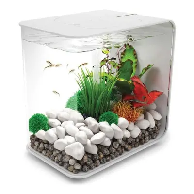 biOrb Flow 15L Aquarium, White with MCR LED lighting and Heater Pack