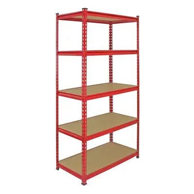 Heavy Duty Red Garage Z-Racking Unit 5Tier 90cm Warehouse Shelving System Bay (5)