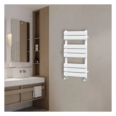 (800x450mm) NRG Flat Panel Heated Towel Rail Bathroom Rad Radiator White