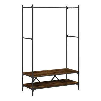 (smoked oak) vidaXL Clothes Rack with Shelves Hall Coat Rack Garment Racks Engineered Wood