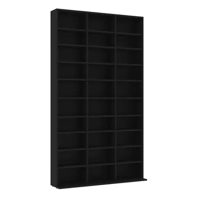 vidaXL CD Cabinet Black Engineered Wood CD Shelf Office Cupboard Bookshelf