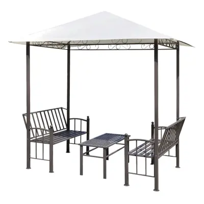 vidaXL Garden Pavilion with Table and Benches 2.5x1.5x2.4m Gazebo Marquee