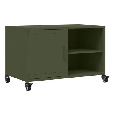 vidaXL TV Cabinet TV Stand Entertainment Centre TV Unit Olive Green Steel