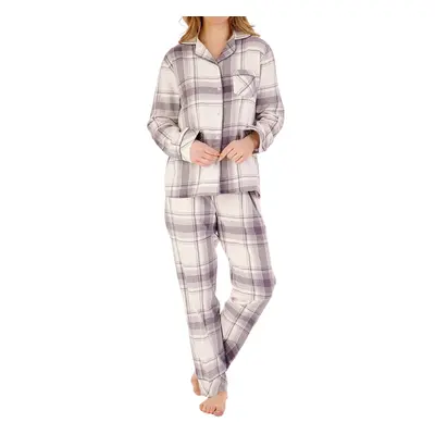 (Grey, 16/18) Slenderella PJ88222 Women's Check Cotton Pyjama Set