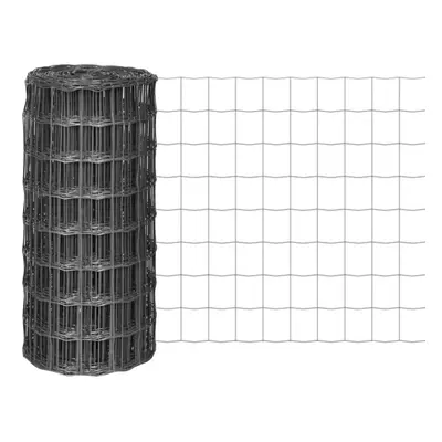 vidaXL Euro Fence Panel 25x0.8m with 100x100mm Mesh Steel Grey Screen Barrier