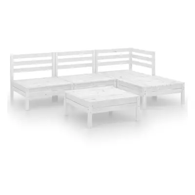 vidaXL Garden Lounge Set Outdoor Sofa Set Couch Piece Solid Pinewood White