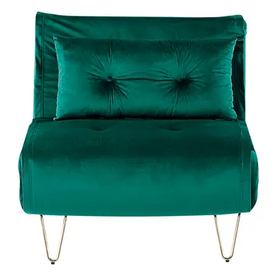 Velvet Sofa Bed Dark Green VESTFOLD