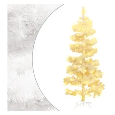 (white, x cm) vidaXL Swirl Christmas Tree with Stand and LEDs Green PVC Decor Multi Sizes