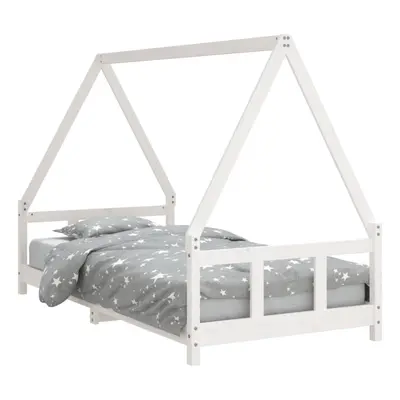 (white, x cm) vidaXL Kids Bed Frame Bedstead Wooden Bed Base Black 80x200 cm Solid Wood Pine