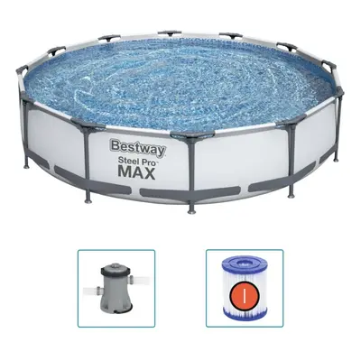 Bestway Swimming Pool Set Above Ground Pool Garden Paddling Pool Steel Pro MAX