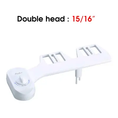 (Double head:15/16") G1/2" 15/16" Toilet Seat Attachment Bathroom Water Spray Non-Electric Mecha