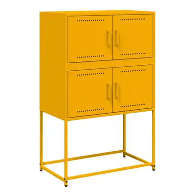 vidaXL Sideboard Storage Cupboard Side Cabinet Highboard Mustard Yellow Steel