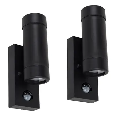 Pair of Black Outdoor Wall-Up Down Light