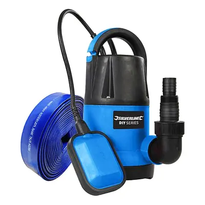 Submersible Water Pump 250w + 5m Hose Fast ltr/hr Flow Silverline DIY