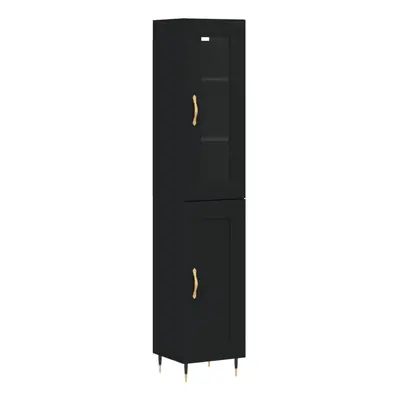 (black, wood door) vidaXL Highboard Sideboard Tall Storage Cabinet Side Cabinet Engineered Wood