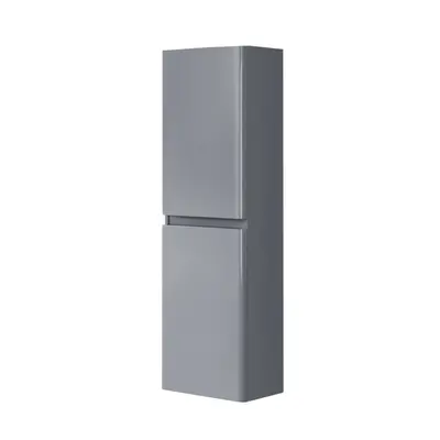 NRG 1400mm Tall Bathroom Storage Cabinet Cupboard Wall Hung Soft Close Furniture Unit Gloss Grey